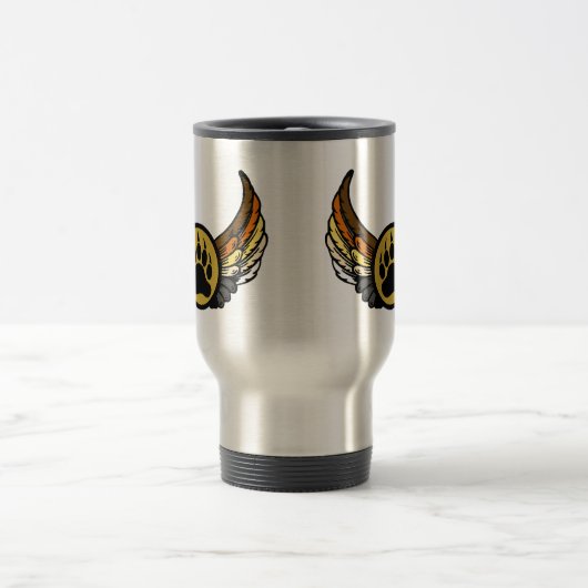 ゲイベアプライドフラッグエンジェルウィングベアポー トラベルマグ (中央)