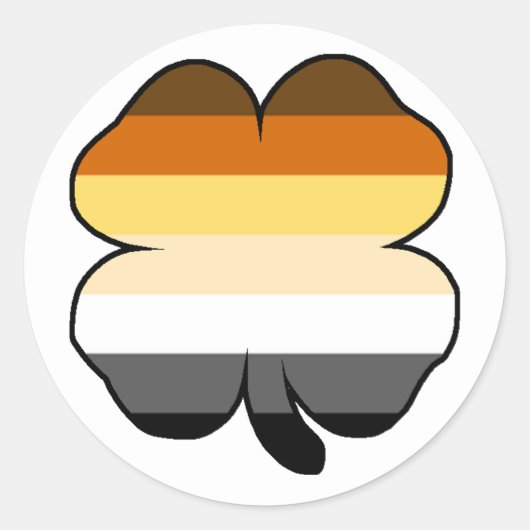 ゲイベアプライドフラッグシャムロック ラウンドシール (正面)