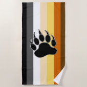 ゲイベアプライドフラッグベアポー ビーチタオル (正面)