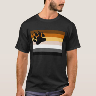 ゲイベアプライドフラッグ黒ベアーポーシャツ Tシャツ