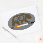 ゲイベアーズプライドフラッグベアーウーフ 楕円形シール (封筒)