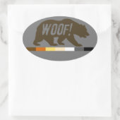 ゲイベアーズプライドフラッグベアーウーフ 楕円形シール (バッグ)