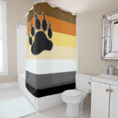 ゲイベアーズプライド国旗とベアーポー シャワーカーテン (インサイチュ)
