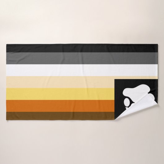 ゲイベアーズプライド国旗とベアーポー バスタオル (バスタオル)