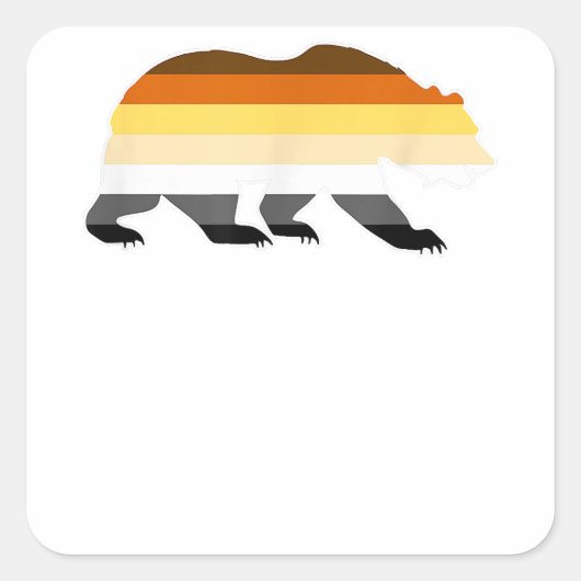 ゲイベアーロゴプライドフラグ スクエアシール (正面)