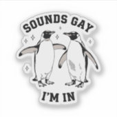 ゲイペンギンサウンドゲイ私はヴィンテージ同性愛者Lgbtqにいる シール (正面)