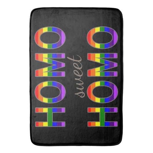 ゲイホモおもしろいスウィートホモ虹の色 バスマット (正面縦)