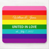 ゲイマリッジレインボーフラッグLGBTカスタム文字 マウスパッド (正面)