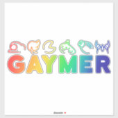 ゲイマー |レインボーグラデーションおもしろいゲイプライド シール (シート)