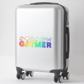 ゲイマー |レインボーグラデーションおもしろいゲイプライド シール (スーツケース)