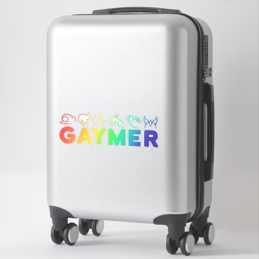 ゲイマー |レインボーグラデーションおもしろいゲイプライド シール (スーツケース)