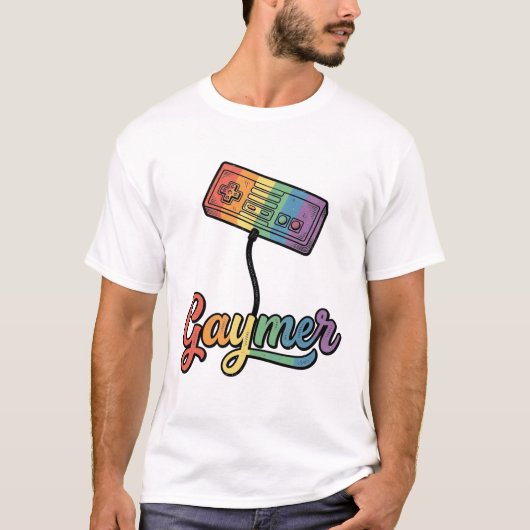 ゲイマー レインボー ゲーマー ベクターTシャツ デザイン 1 Tシャツ (正面)