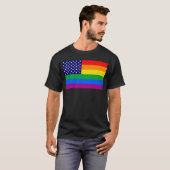ゲイメリカン・プライド・フラッグ Tシャツ (正面フル)