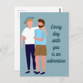 ゲイメンズカップルインラブアニバーサリーカスタム引用文 ポストカード (正面/裏面)