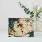 ゲイメンズキスお互いに愛の美しい ポストカード (スタンド正面)