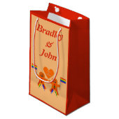 ゲイメンズクリスマスジンジャーブレッドカスタムカップル スモールペーパーバッグ (正面アングル)