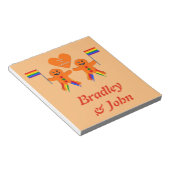 ゲイメンズクリスマスジンジャーブレッドカスタムカップル ノートパッド (アングル)