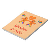 ゲイメンズクリスマスジンジャーブレッドカスタムカップル ノートパッド (回転)