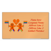 ゲイメンズクリスマスジンジャーブレッドカスタムカップル マグネット名刺 (正面)