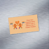 ゲイメンズクリスマスジンジャーブレッドカスタムカップル マグネット名刺 (インサイチュ)