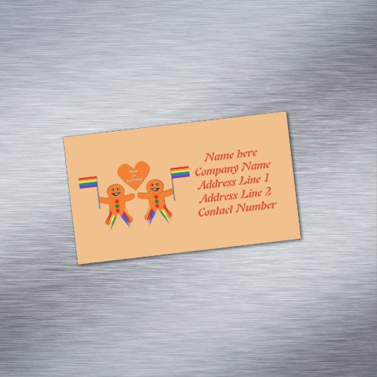 ゲイメンズクリスマスジンジャーブレッドカスタムカップル マグネット名刺 (インサイチュ)