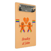 ゲイメンズクリスマスジンジャーブレッドカスタムカップル ミニクリップボード (アングル)