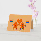 ゲイメンズクリスマスジンジャーブレッドカスタムカップル 箔グリーティングカード (蘭)