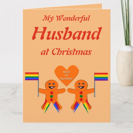 ゲイメンズクリスマスジンジャーブレッドカップル夫 カード (正面)