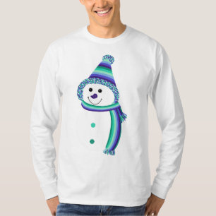 ゲイメンズプライド雪だるまスノーパーズブルーグリーン Tシャツ
