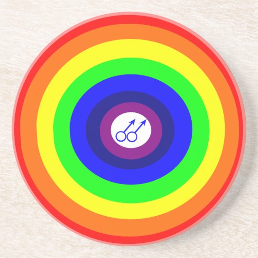 ゲイメンズラウンドレインボーコースター コースター (正面)