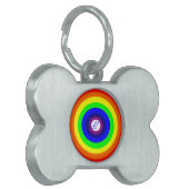 ゲイメンズラウンドレインボーペットタグ ペットネームタグ (正面左)
