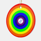 ゲイメンズラウンドレインボーペンダント セラミックオーナメント (左)