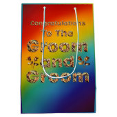 ゲイメンズレインボー結婚ズ抱き枕 ミディアムペーパーバッグ (裏面)