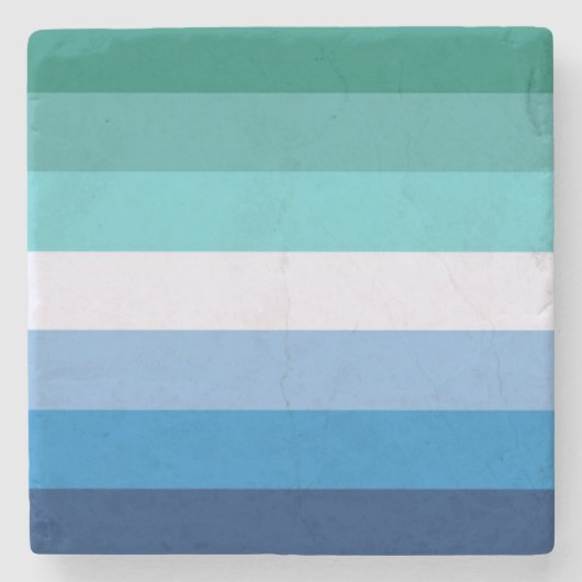 ゲイメンズ国旗(LGBTシンボル) (ゲイプライド) (MLM) ⚣ ストーンコースター (正面)