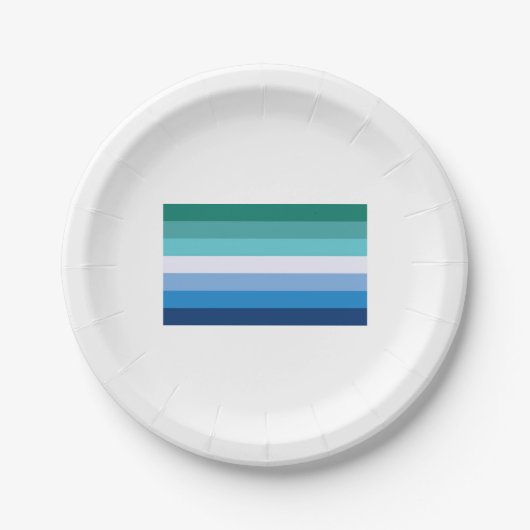 ゲイメンズ国旗（LGBTシンボル） (ゲイプライド) (MLM) ⚣ ペーパープレート (正面)