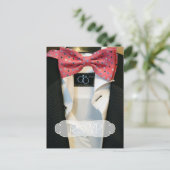 ゲイメンズ結婚式招待状RSVPと写真 インビテーションポストカード (スタンド正面)