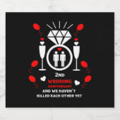 ゲイメンズ結婚2周年記念 スパークリングワインラベル (シングルラベル)