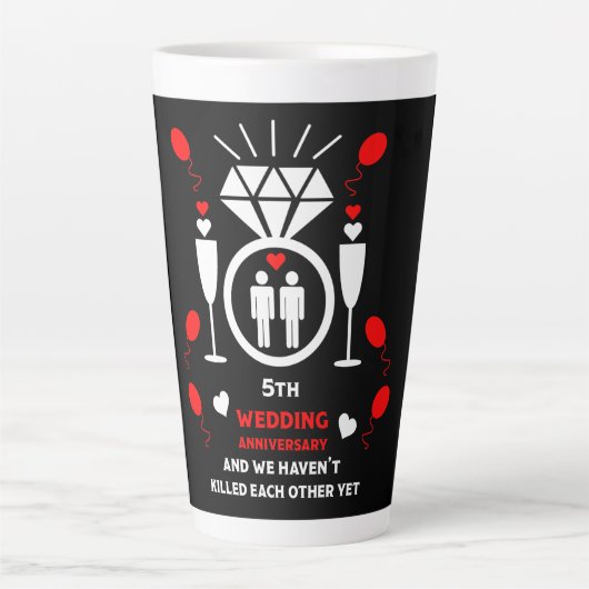 ゲイメンズ結婚5周年記念 カフェラテマグ (正面)