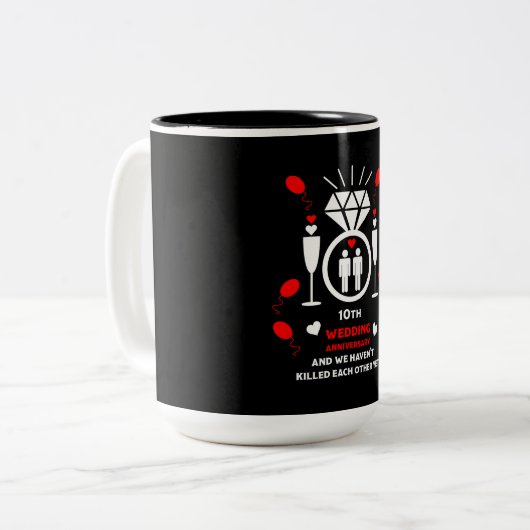 ゲイメンズ10結婚周年記念バナー ツートーンマグカップ (正面左)