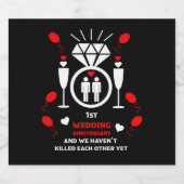 ゲイメンズ1sth結婚アニバーバナー スパークリングワインラベル (シングルラベル)