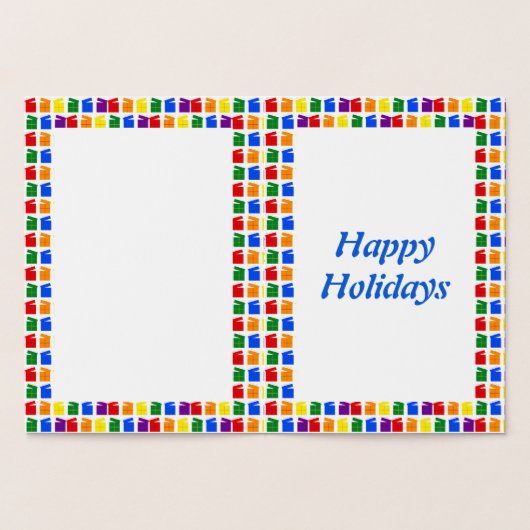 ゲイメンレインボークリスマスツリーとプレゼントカスタム 箔カード (内部)