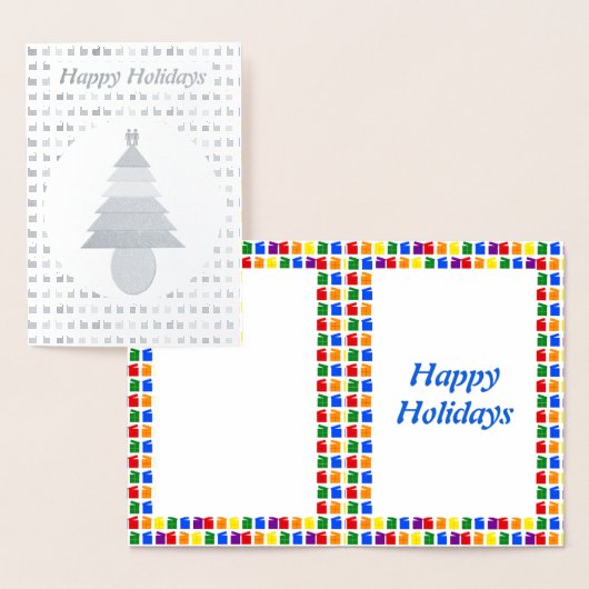 ゲイメンレインボークリスマスツリーとプレゼントカスタム 箔カード (ディスプレー)