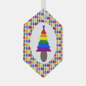 ゲイメンレインボークリスマスツリーとプレゼント ガラスオーナメント (正面右)