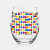 ゲイメンレインボークリスマスツリーとプレゼント ステムなしワイングラス (右)