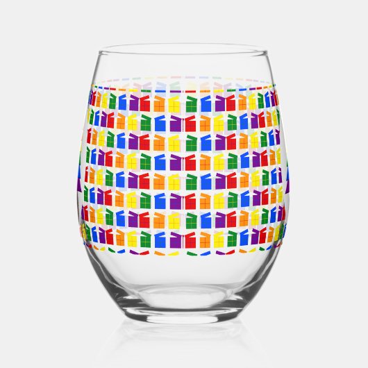 ゲイメンレインボークリスマスツリーとプレゼント ステムなしワイングラス (右)