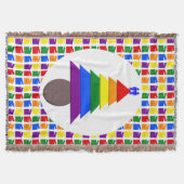 ゲイメンレインボークリスマスツリーとプレゼント スローブランケット (正面)