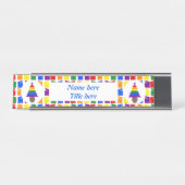 ゲイメンレインボークリスマスツリーとプレゼント デスクネームプレート (正面)