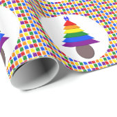 ゲイメンレインボークリスマスツリーとプレゼント ラッピングペーパー (ロールコーナー)