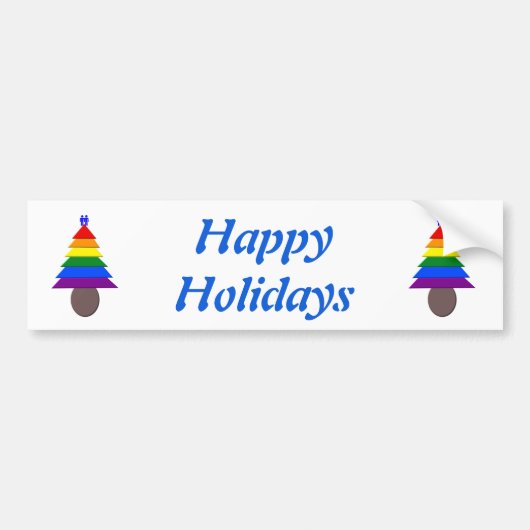 ゲイメンレインボークリスマスツリーカスタム バンパーステッカー (正面)