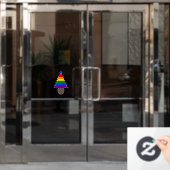 ゲイメンレインボークリスマスツリー ウィンドウサイン (オフィスドア)